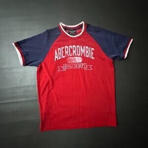 Vintage Abercrombie & Fitch T Shirt Mens XL Red Muscle Made in USA Y2k Ringer